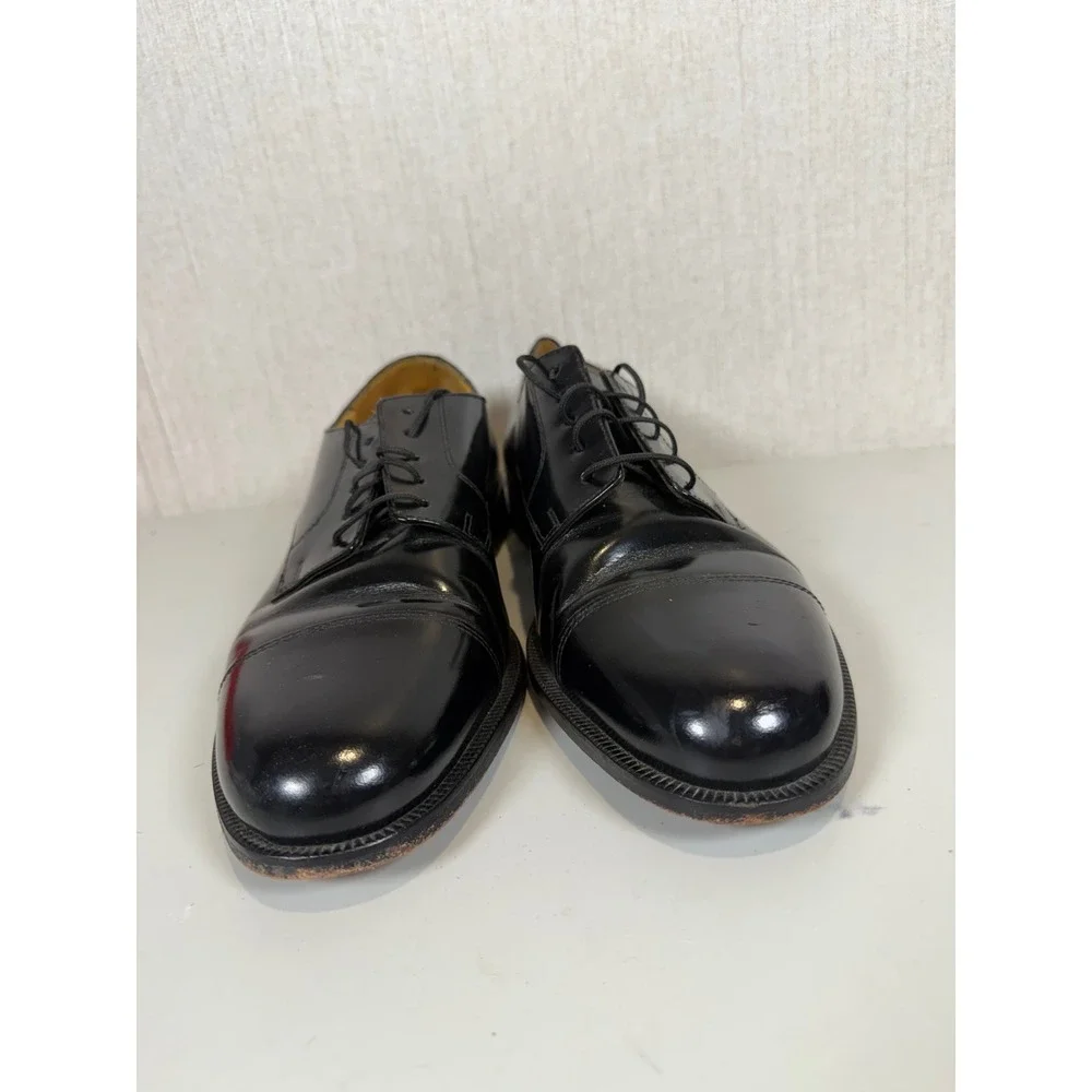 COLE HAAN Mans Black‎ Oxford Dress Cap Toe Shoes 9.5B black leather